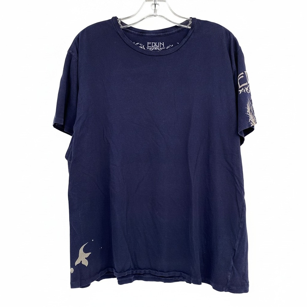 Edun Blue White Dragon Graphic Tee | Men’s M Cotton Short Sleeve